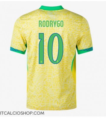 Brasile Rodrygo Goes #10 Prima Maglia Copa America 2024 Manica Corta